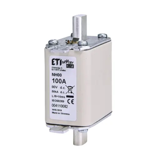 Siguranță fuzibilă NH00 gBat 100A/80V DC Eti